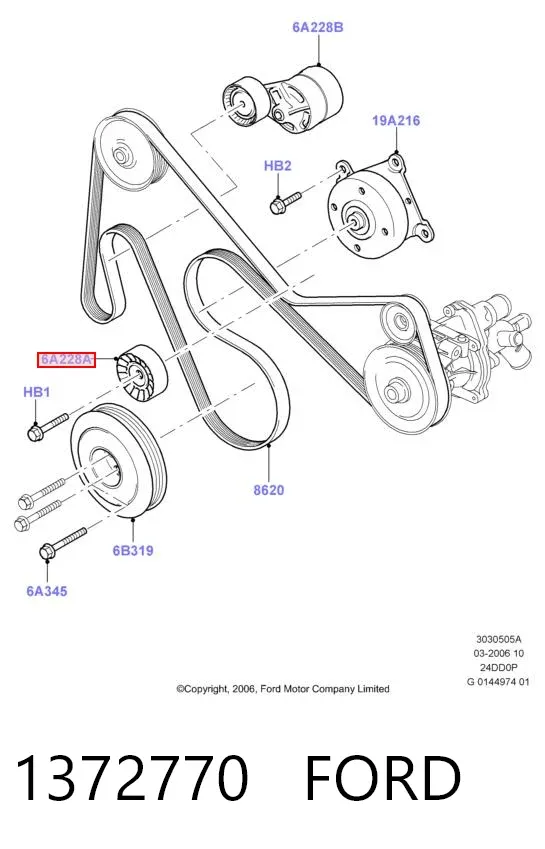 Натяжний ролик 1372770 Ford