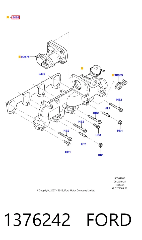 Впускний колектор 1376242 Ford