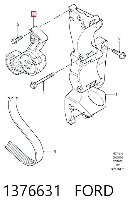 Натягувач приводного ременя 1376631 Ford