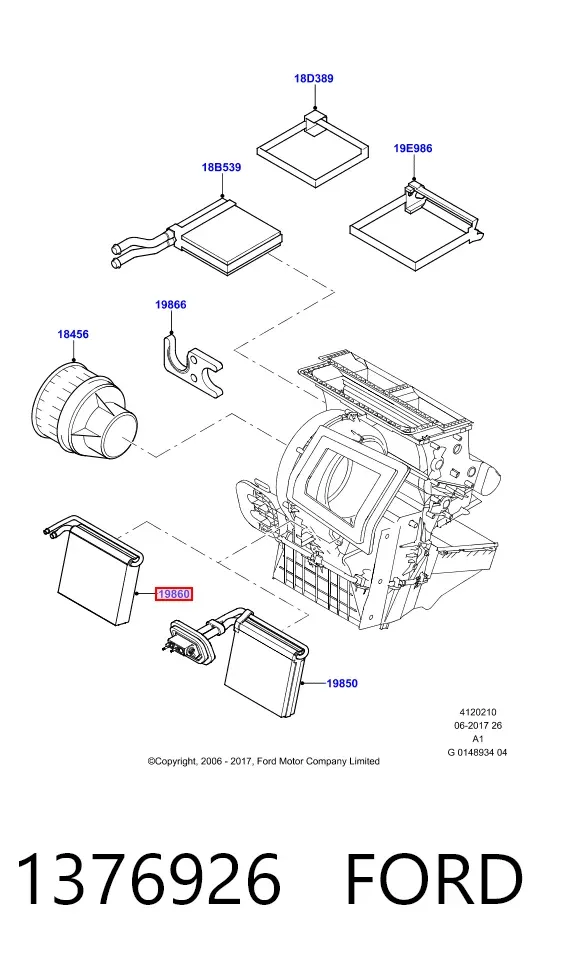 Випаровувач кондиціонера 1376926 Ford
