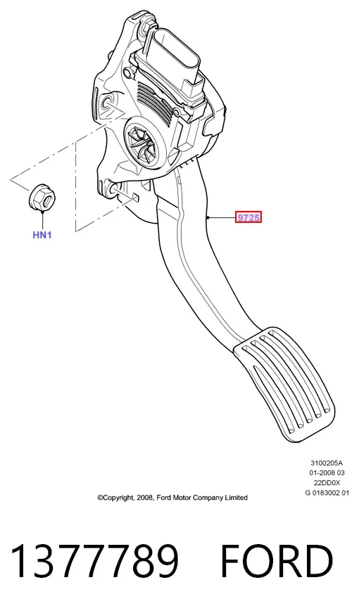 Педаль газу Ford Galaxy II CA1