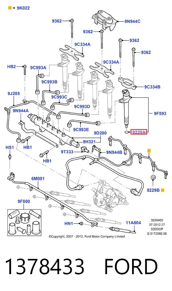 Кільце форсунки 1378433 Ford