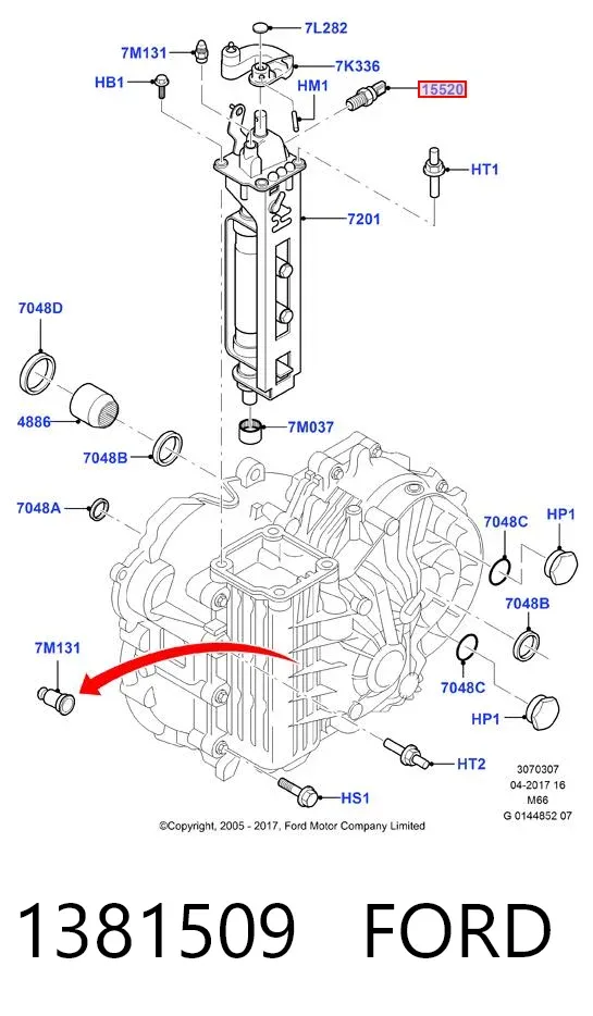 Датчик заднього ходу 1381509 Ford
