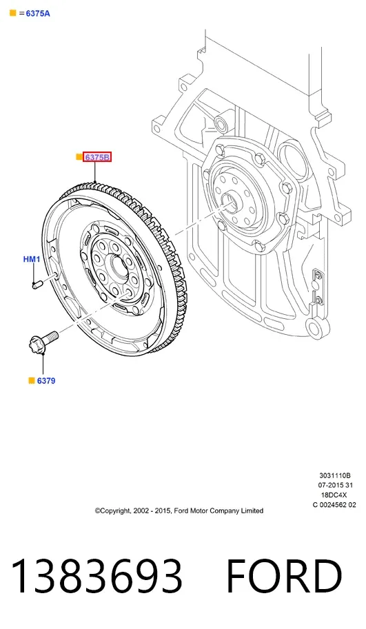 Маховик 1383693 Ford
