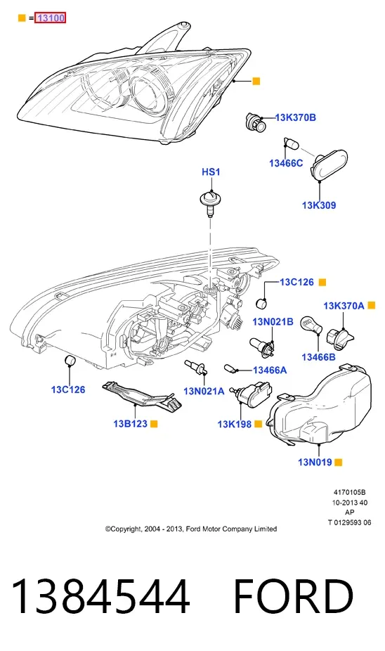 Фара права 1384544 Ford