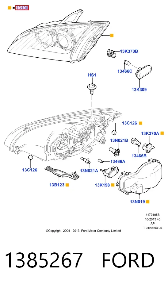 Фара ліва 1385267 Ford