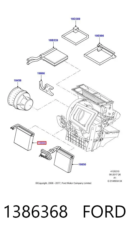 Випаровувач кондиціонера 1386368 Ford