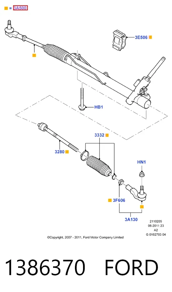 Рульова рейка 1386370 Ford