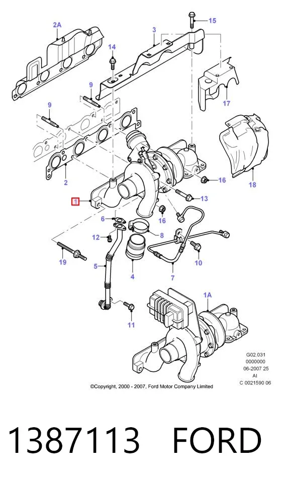 Турбіна 1387113 Ford