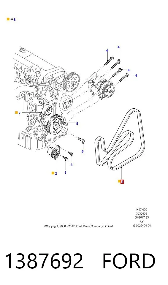 Ремінь генератора 1387692 Ford