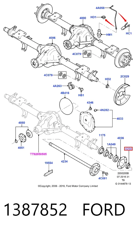 Гайка маточини задньої 1387852 Ford