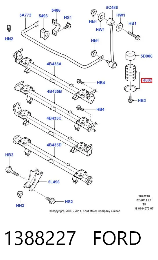 Відбійник задньої ресори 1388227 Ford
