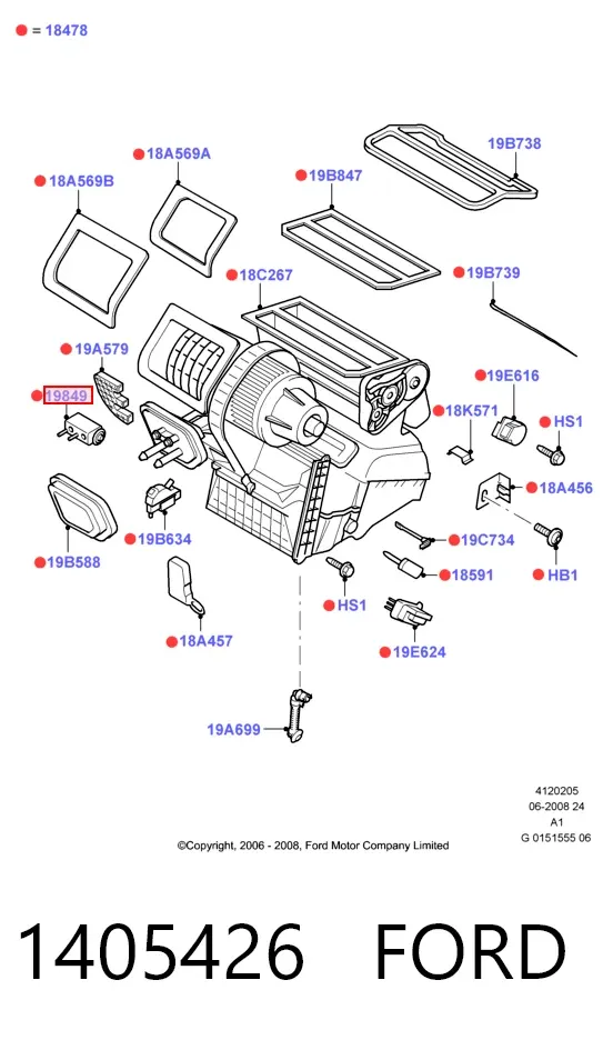 Клапан компресора кондиціонера 1405426 Ford