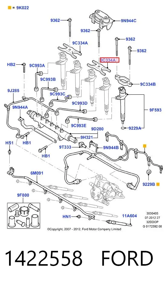 Тримач форсунки дизельної 1422558 Ford