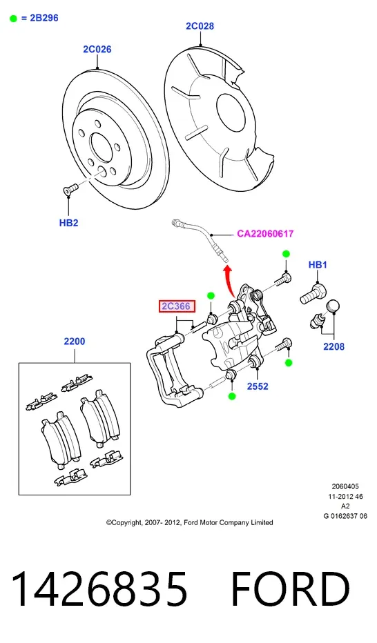Скоба супорту заднього 1426835 Ford