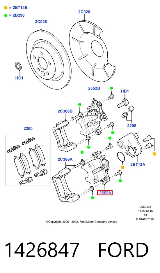 Супорт задній лівий 1426847 Ford