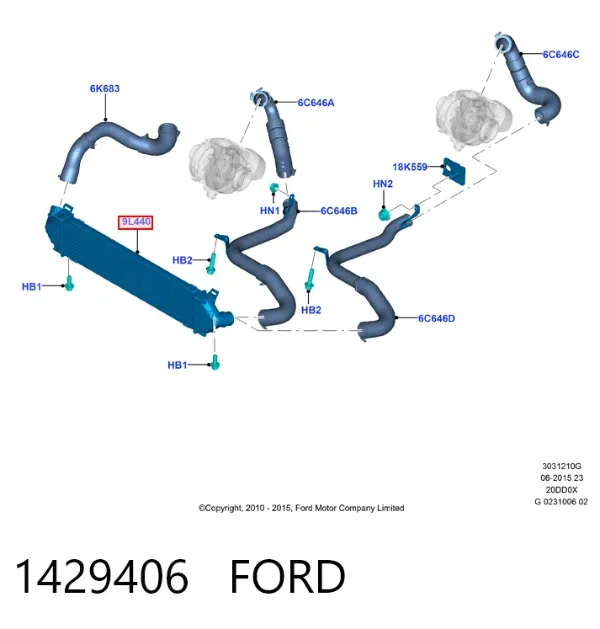 Інтеркулер 1429406 Ford