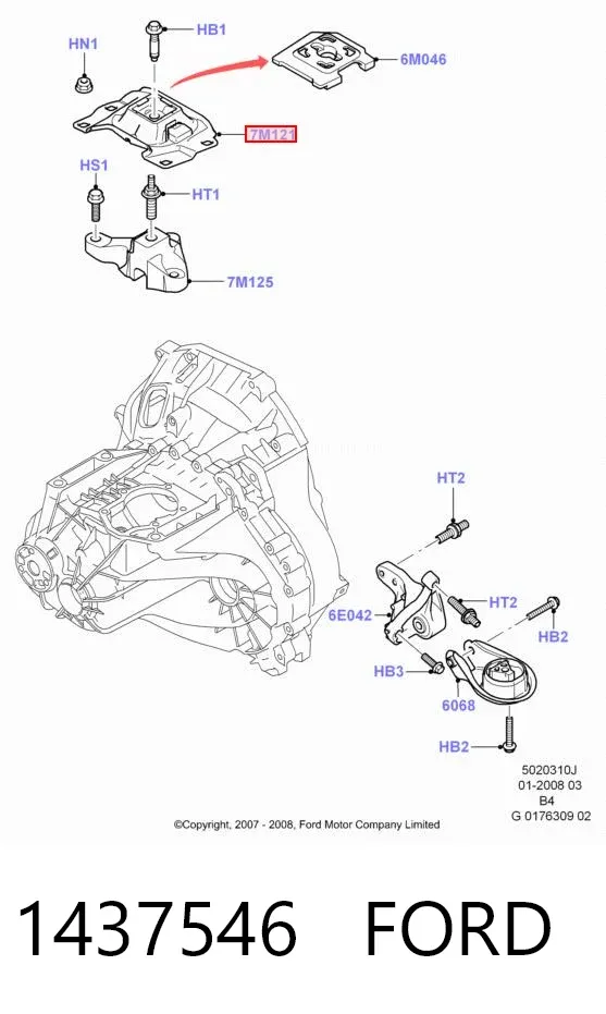 Подушка (опора) двигуна, ліва верхня 1437546 Ford