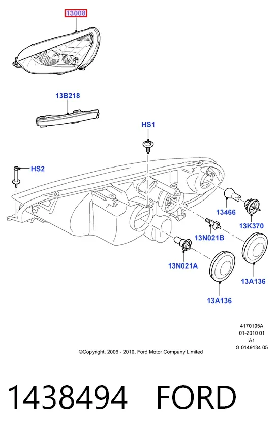 Фара ліва 1438494 Ford