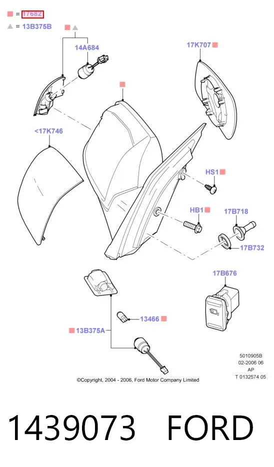 Ліве бокове дзеркало 1439073 Ford
