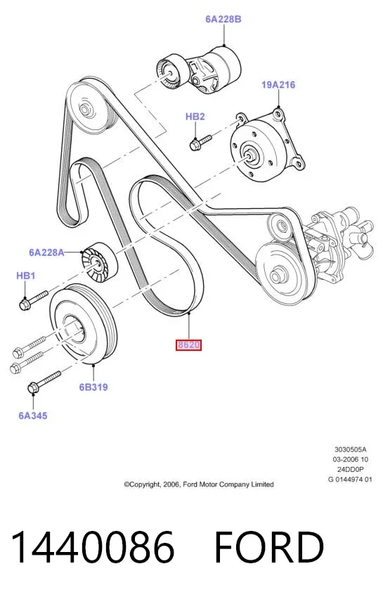 Ремінь генератора 1440086 Ford