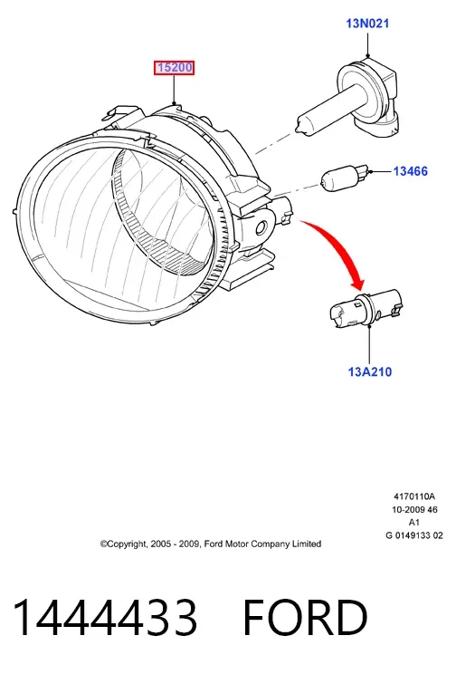 Фара протитуманна, права 1444433 Ford