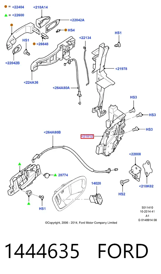 Замок передньої лівої двері Ford S-Max CA1