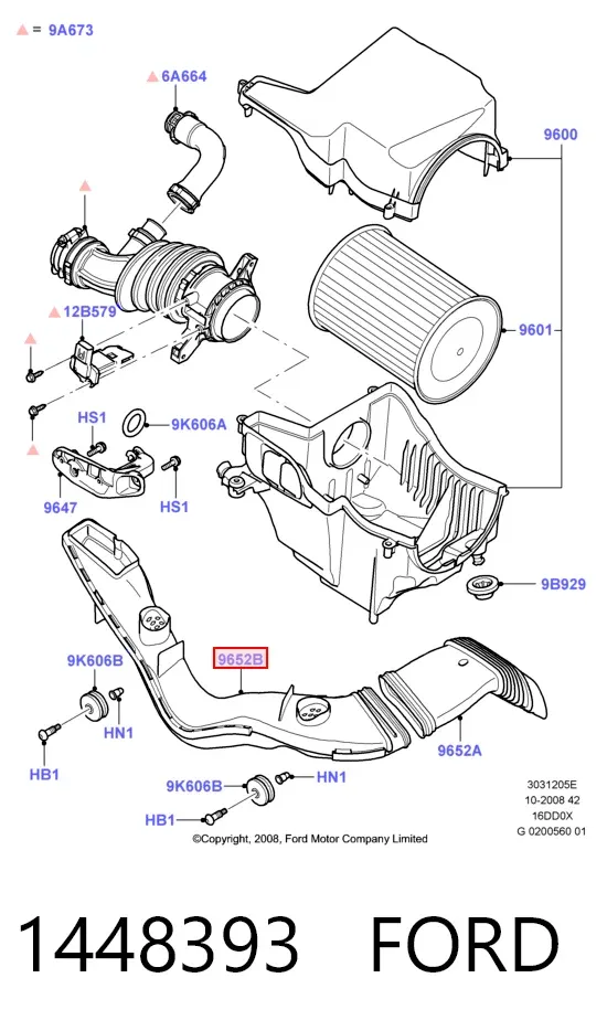 Повітрозабірник повітряного фільтра Ford Mondeo IV