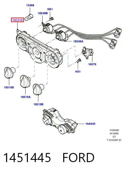 Блок управління кондиціонером 1451445 Ford