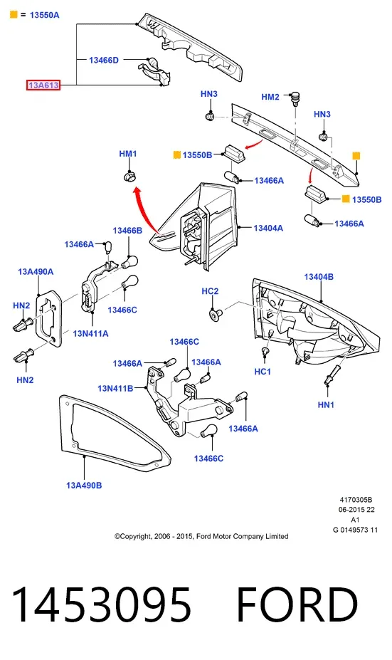 Задній стоп 1453095 Ford