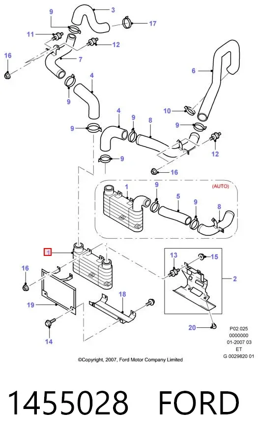 Інтеркулер 1455028 Ford