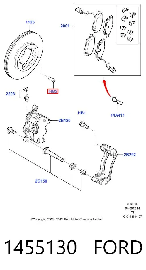 Болт маточини 1455130 Ford
