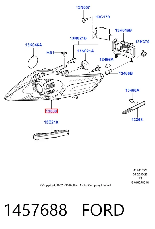 Фара права 1457688 Ford
