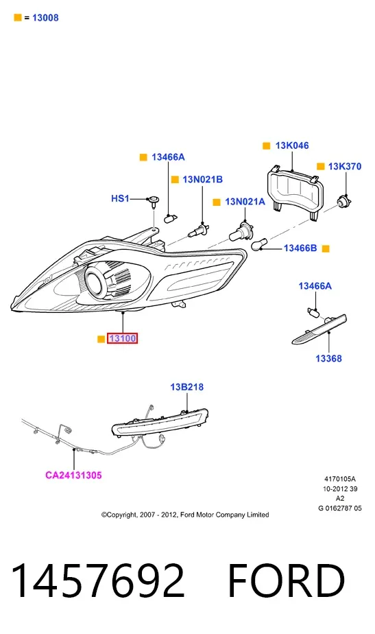 Фара права 1457692 Ford