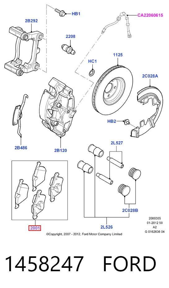 Передні тормозні колодки 1458247 Ford