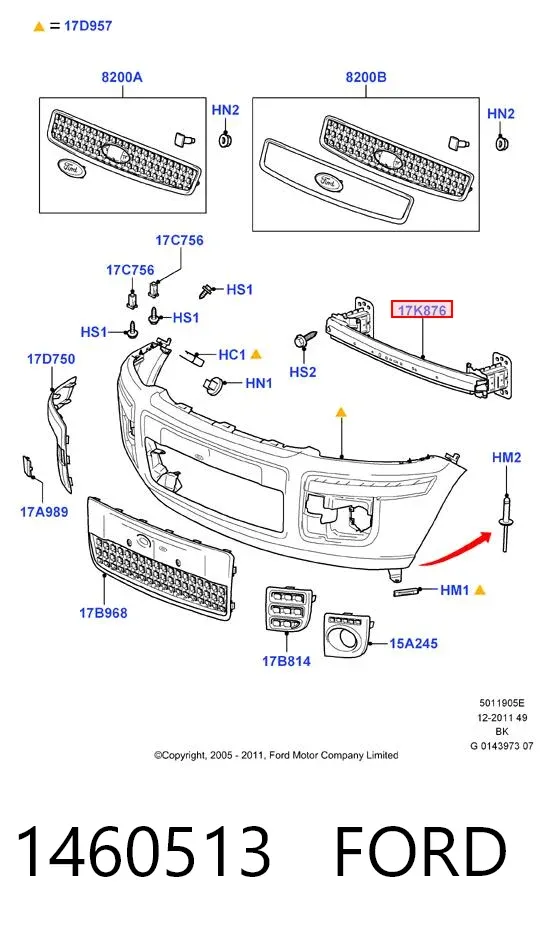 Підсилювач бампера переднього 1460513 Ford