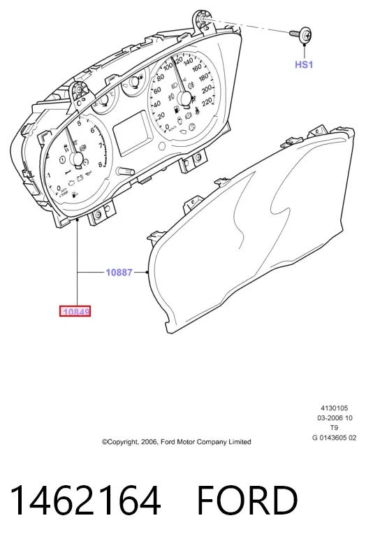 Приладова дошка-щиток приладів 1462164 Ford