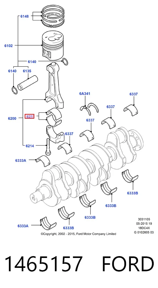 Вкладиші шатунні 1465157 Ford