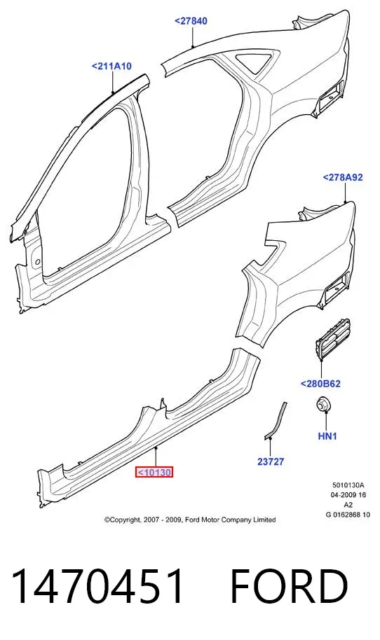 Поріг зовнішній правий 1470451 Ford