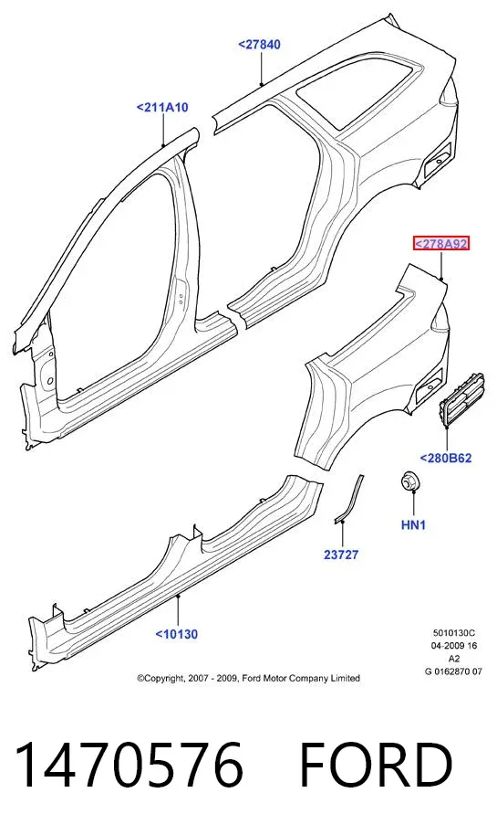 Крило заднє праве 1470576 Ford