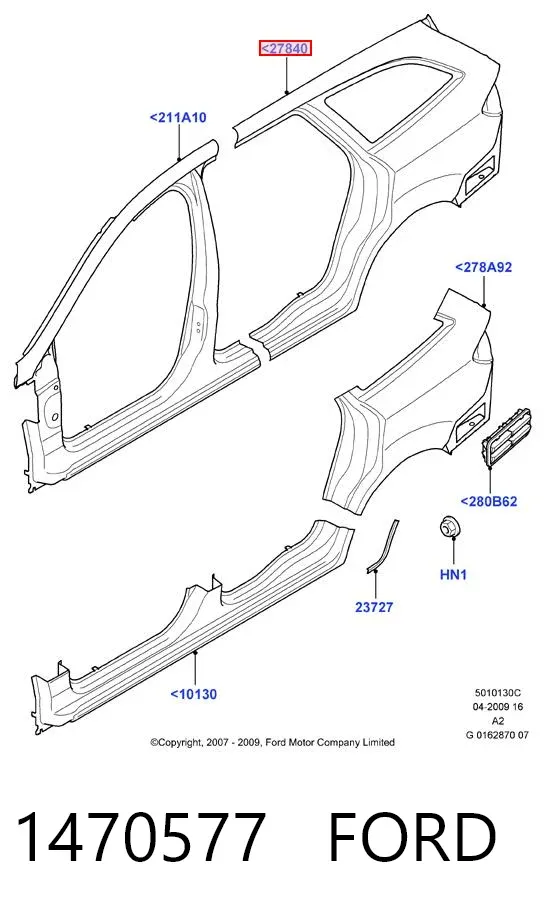 Крило заднє ліве 1470577 Ford