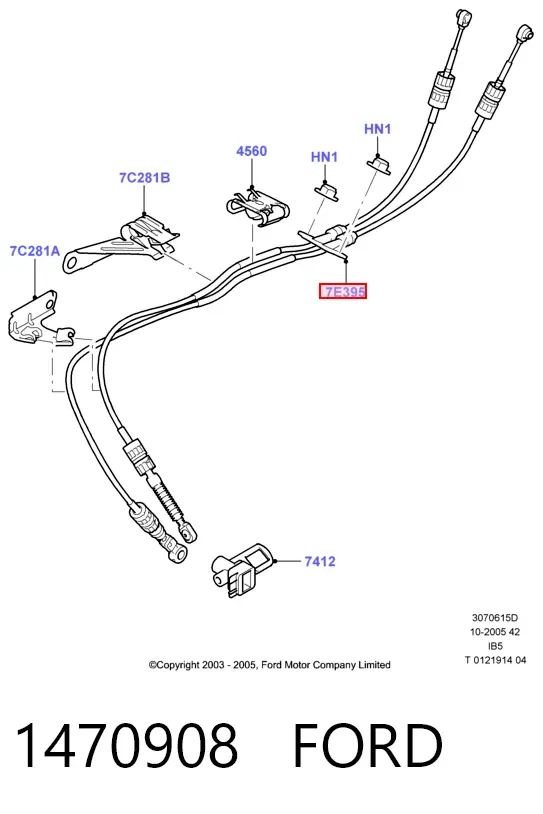 Трос перемикання передач 1470908 Ford
