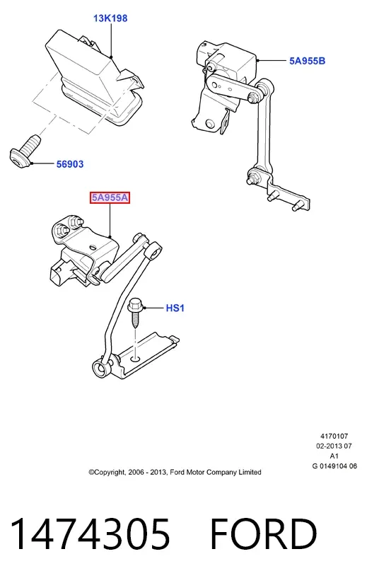 Датчик рівня положення кузова, передній 1474305 Ford