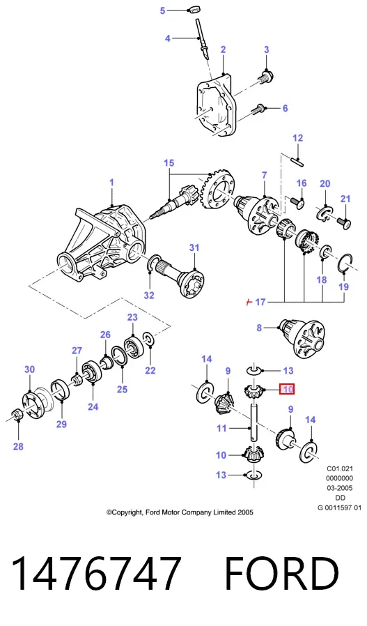 Шестерня диференціалу 1476747 Ford