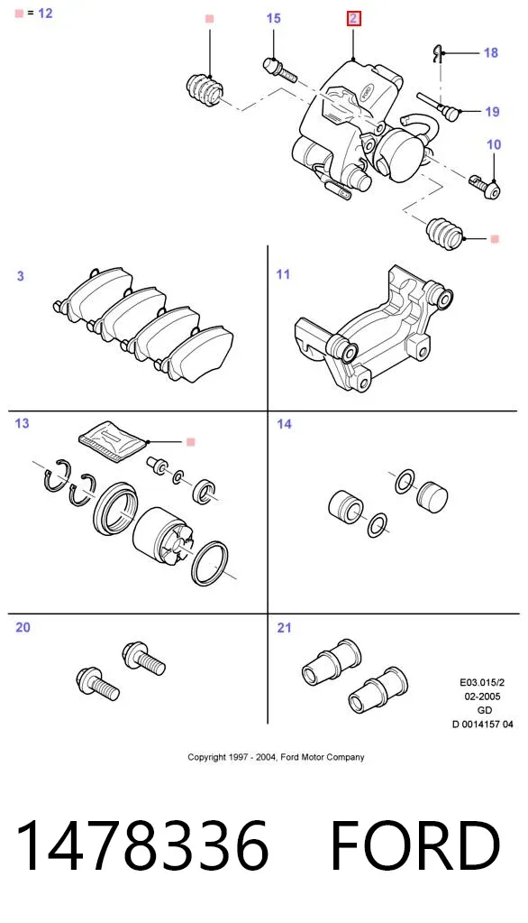Супорт задній правий 1478336 Ford
