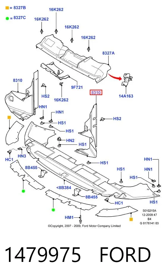 Повітропровід / дефлектор радіатора, верхній 1479975 Ford