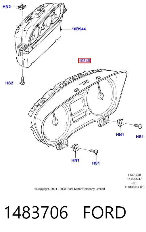 Приладова дошка-щиток приладів 1483706 Ford