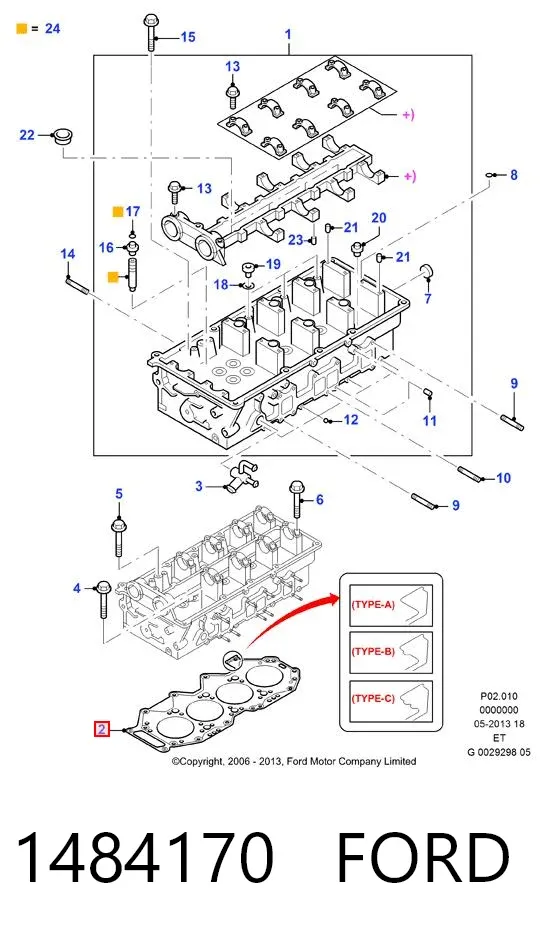 Прокладка ГБЦ WE0110271B Mazda