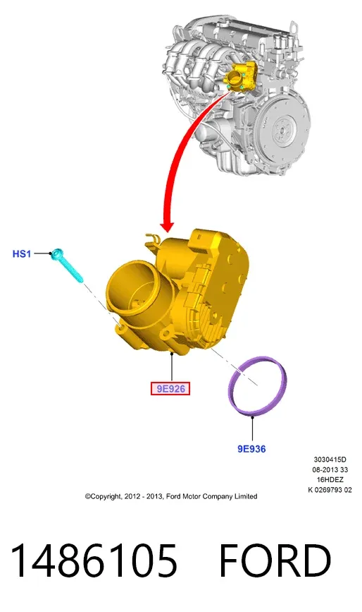 Дросільна заслінка 1486105 Ford