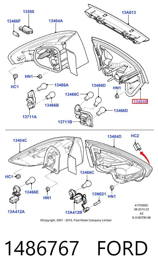 Ліхтар задній правий, внутрішній 1486767 Ford